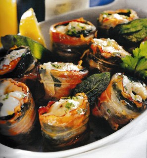 La cucina di Ondina - Rotolini di anguilla e pancetta alla salvia.